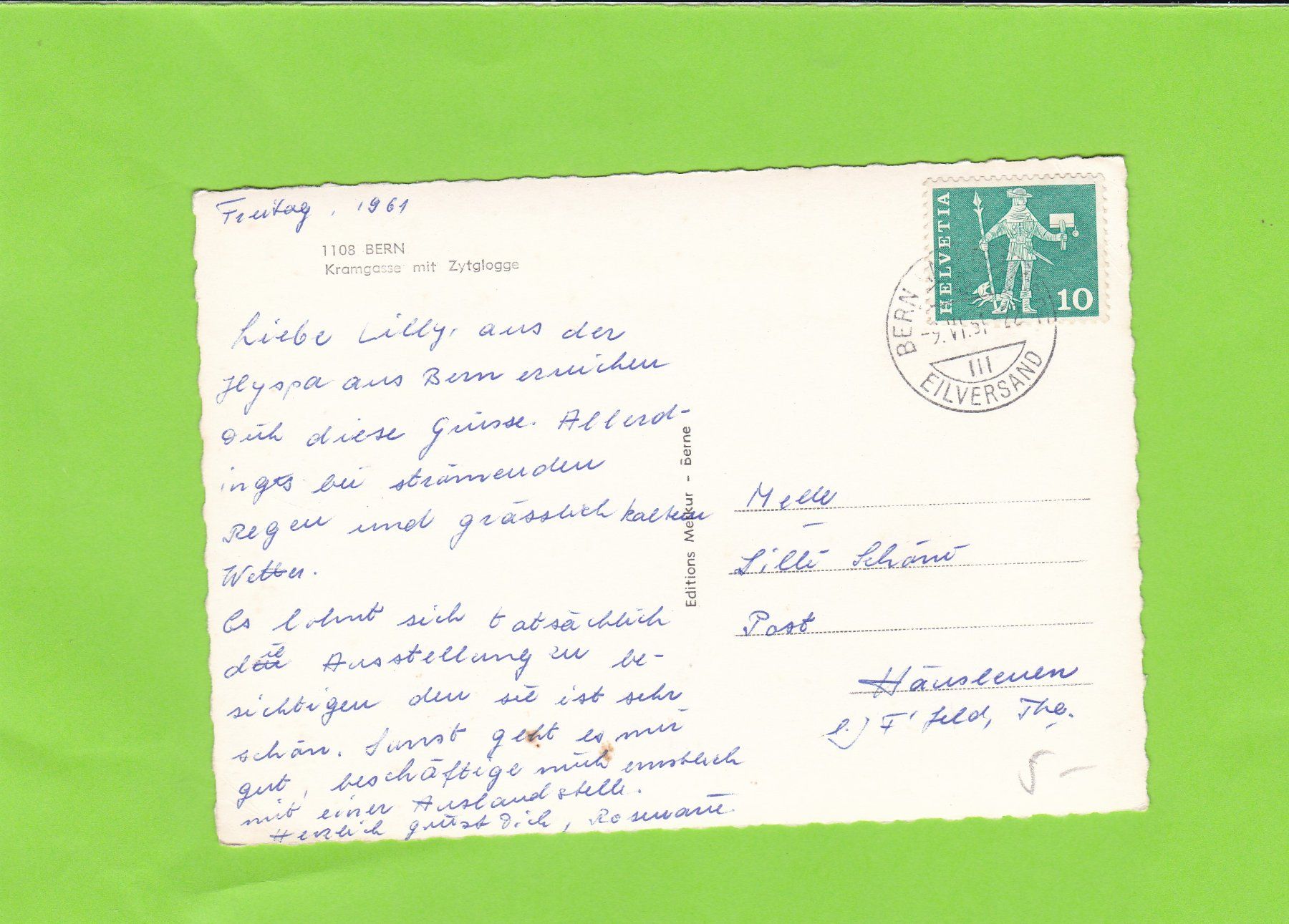 Cartoline postali: Bern-Kramgasse-Oldtimer – Usato da St. Peterzell venduto da neckertal 1