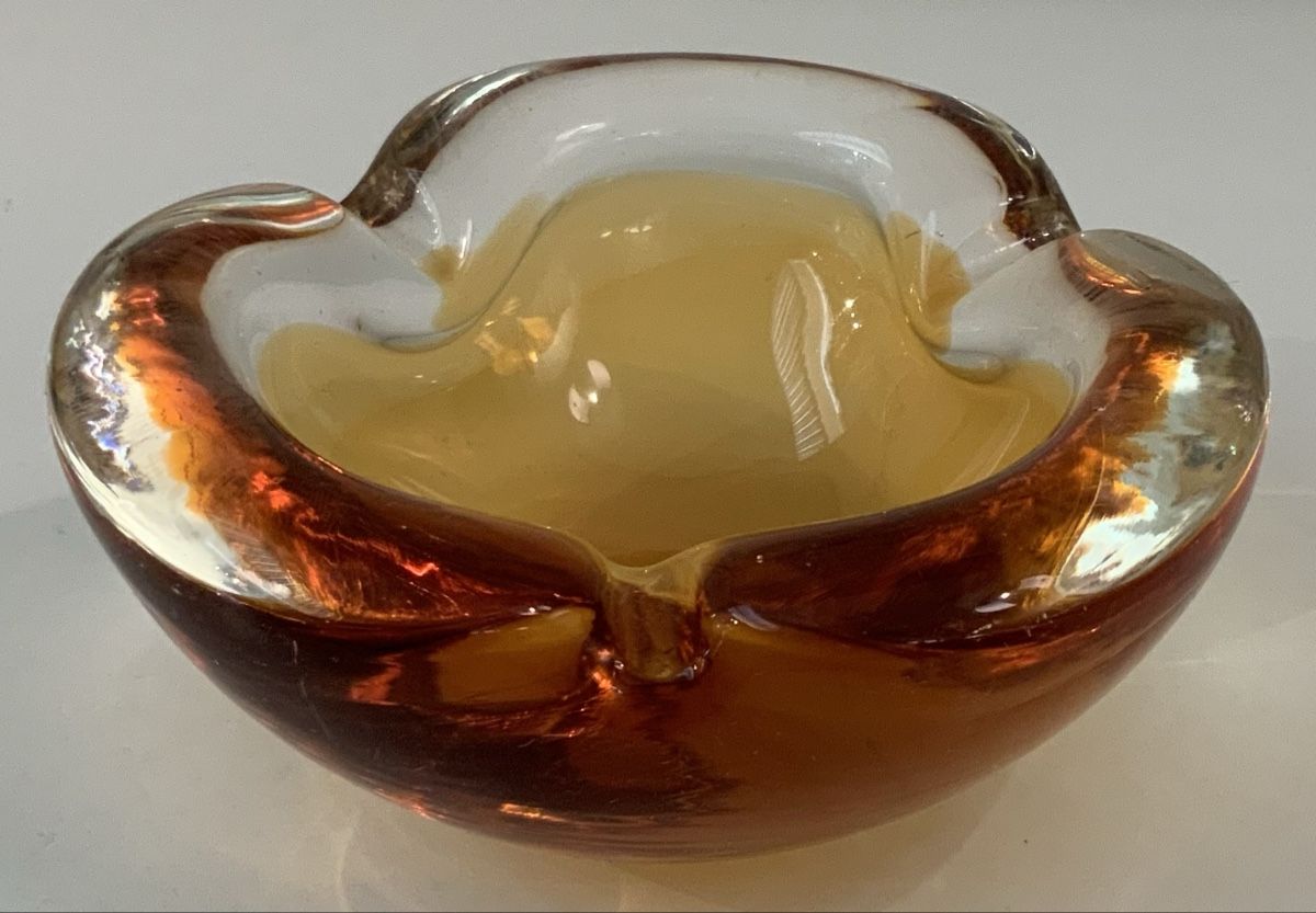 Murano Portacenere: Cendrier/vide poche en verre Cognac – Usato da rolle venduto da Tontonjulot
