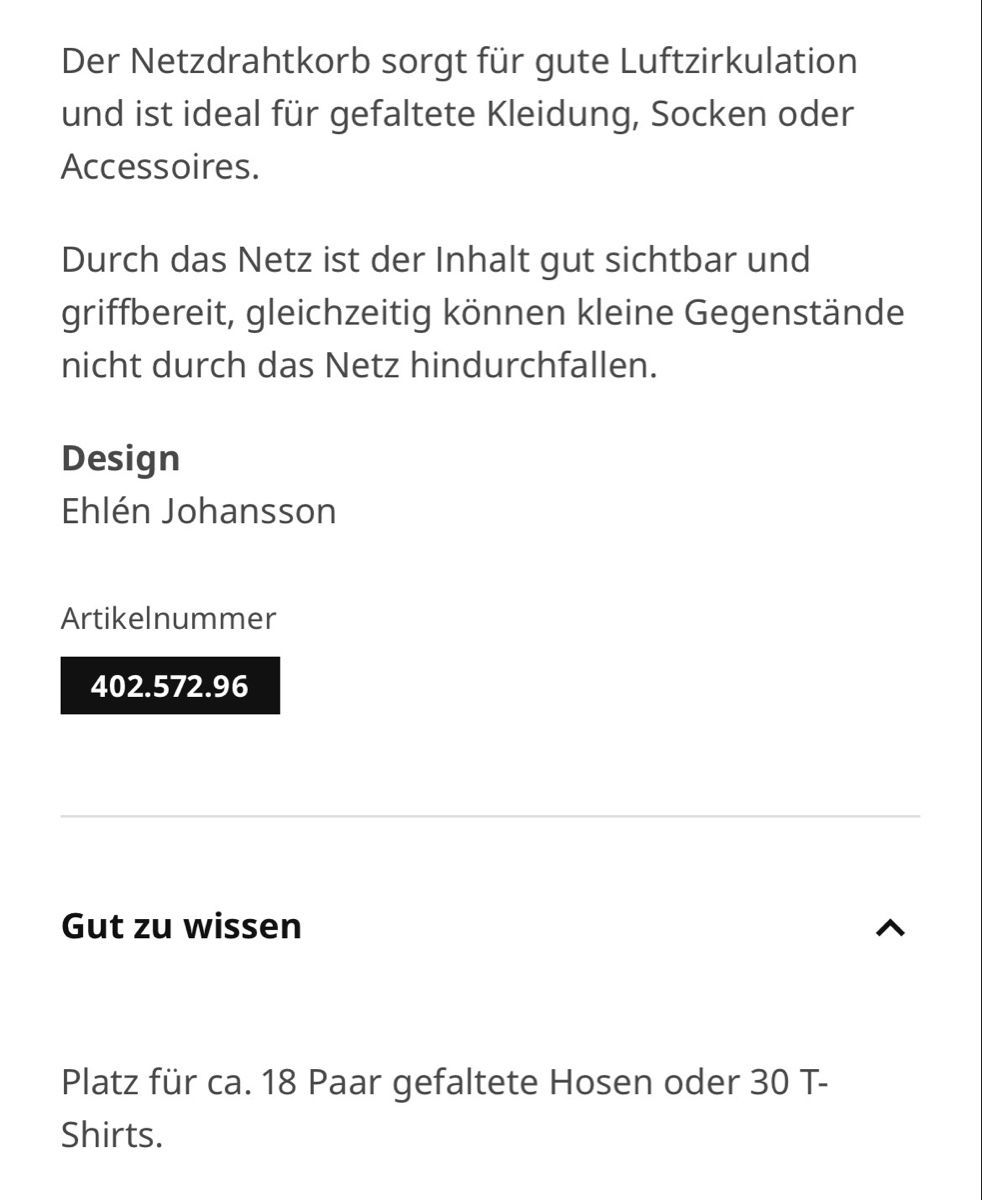 Ikea Altro per la casa: Ikea Komplement Netzdrahtkorb inkl. Schienen, grau, 100x58cm – Usato da Brunnen venduto da luc_8fgh 2