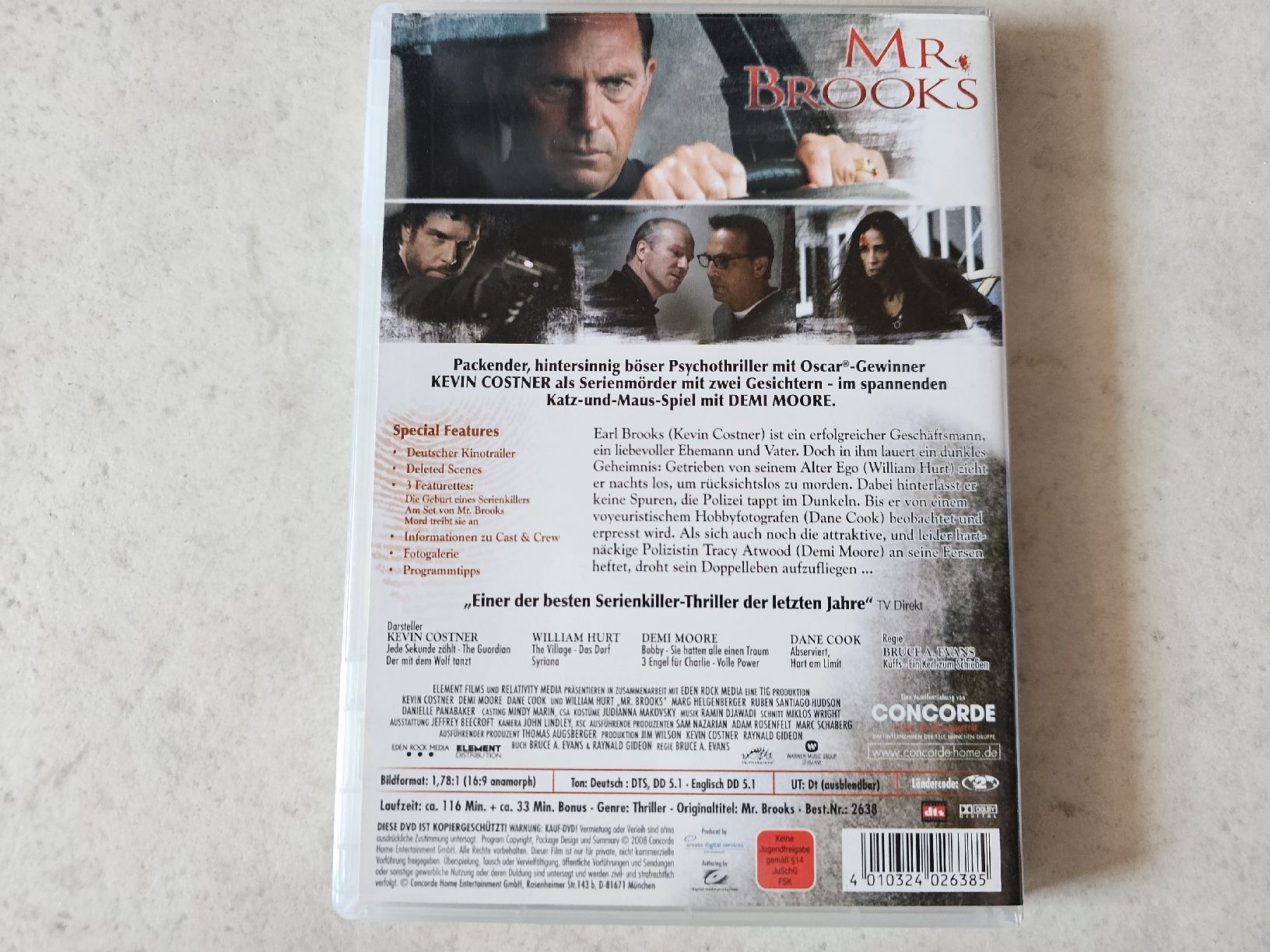 Tutti i DVDs: Mr. Brooks  -  Der Mörder in dir – Usato da Schneisingen venduto da backstore24 1
