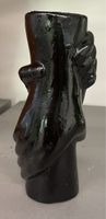 Schwarze Vase Hand Skulptur Deko modern