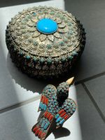 Antike tibetische Vogelfigur (Schutz) +spezielle Schmuckdose