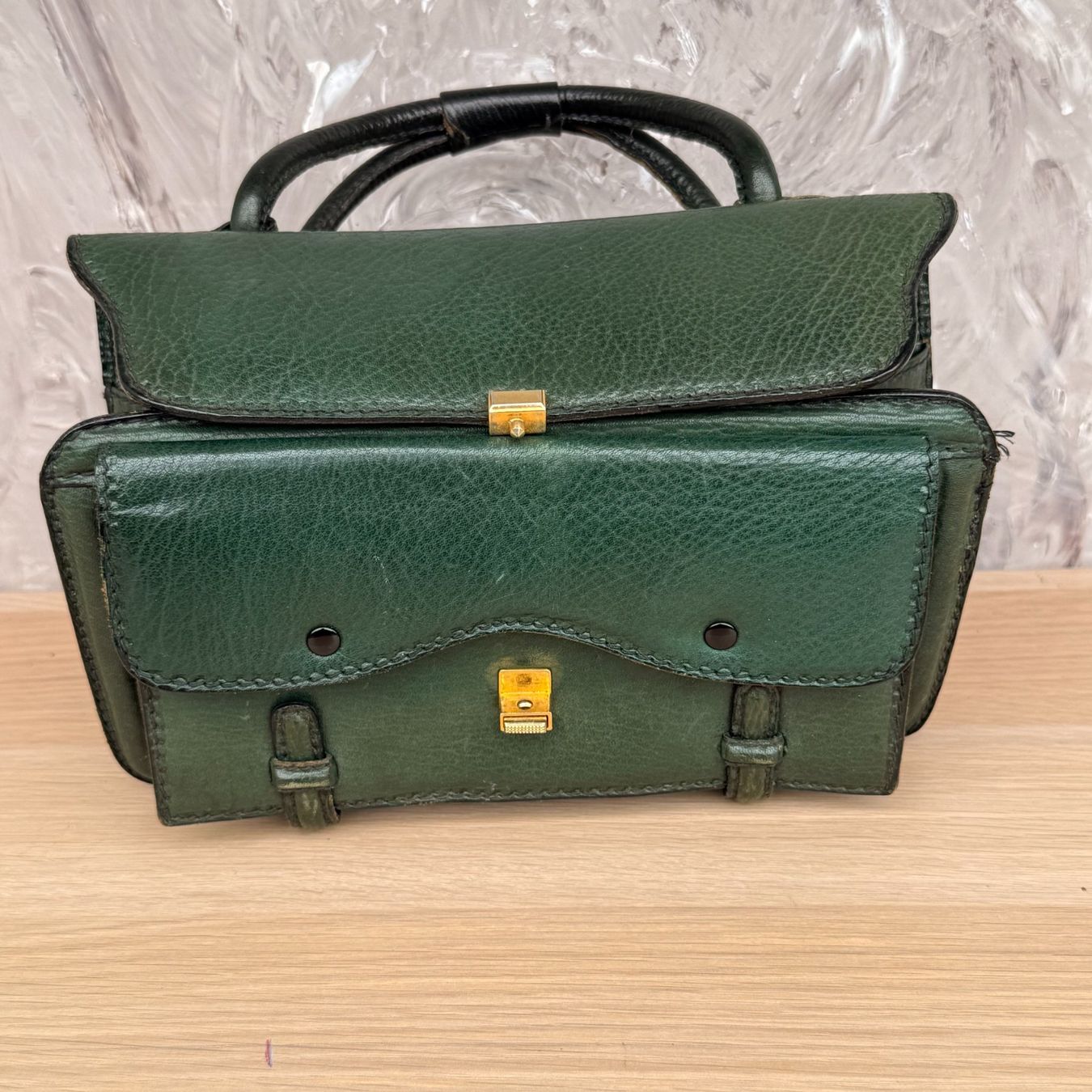 Borse da donna: Sac à main vintage vert fermeture dorée – Usato da Thônex venduto da Suisse.Shopping 5