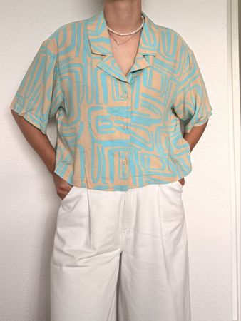 MONKI Kurzarmbluse mit Muster