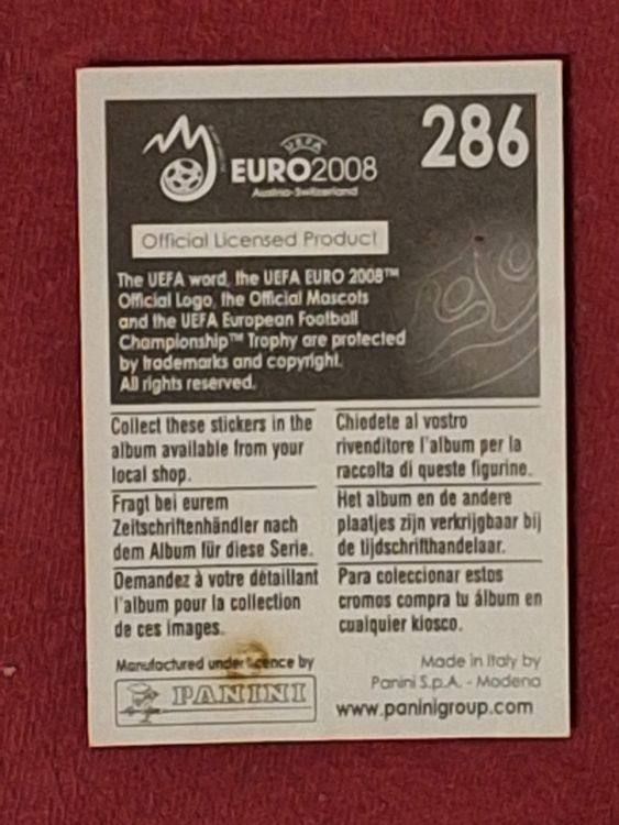 Panini Cartes à collectionner: Panini EM 2008 BUFFON Nr. 286 – D'occasion à Balsthal par roh_dt72 1