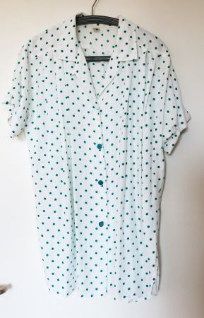 Leichte gepunktete Sommerbluse Viskose Gr. 42 Vintage
