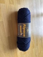 Schöne Alpakawolle dunkelblau 100g für den Winter, weich!