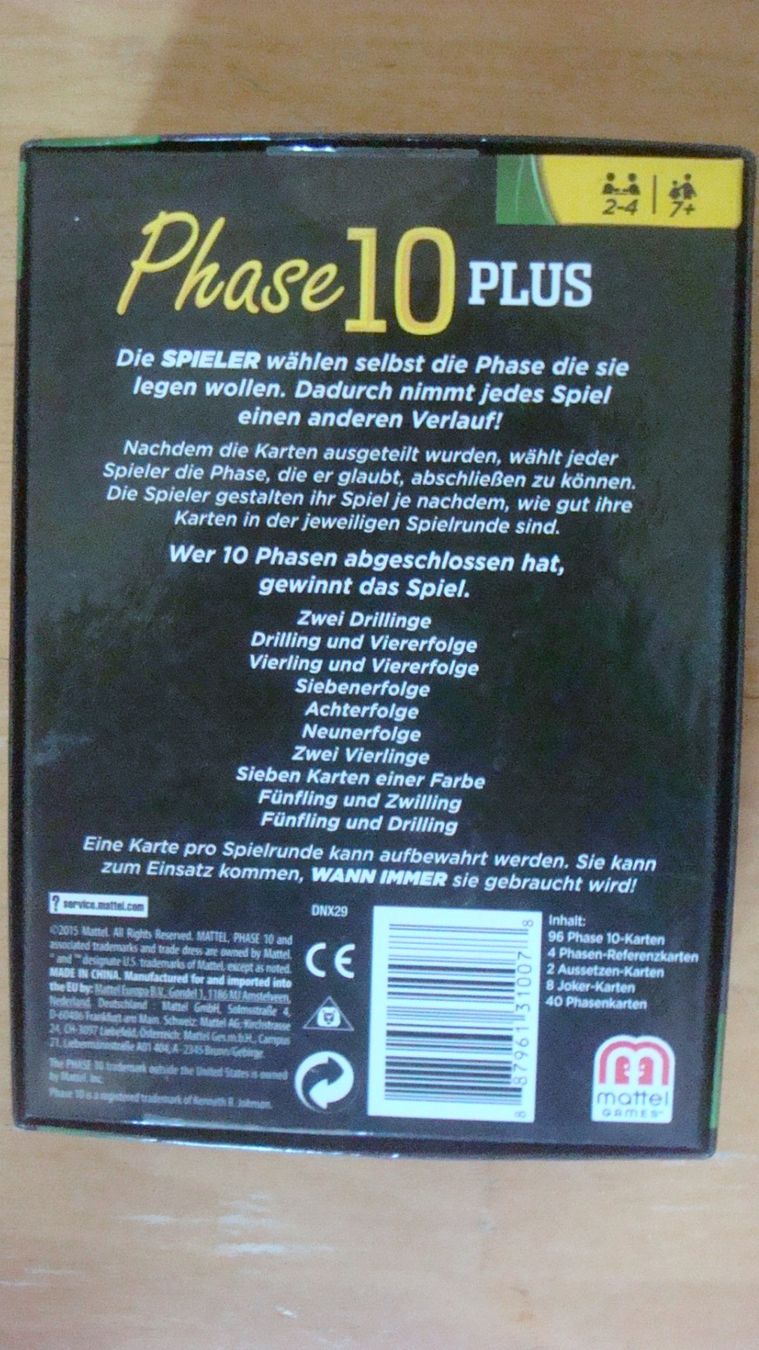 Mattel Jeux: Phase 10 Plus ab 7 J. 2-4 Spieler – D'occasion à Münchenstein par Pesci6 1