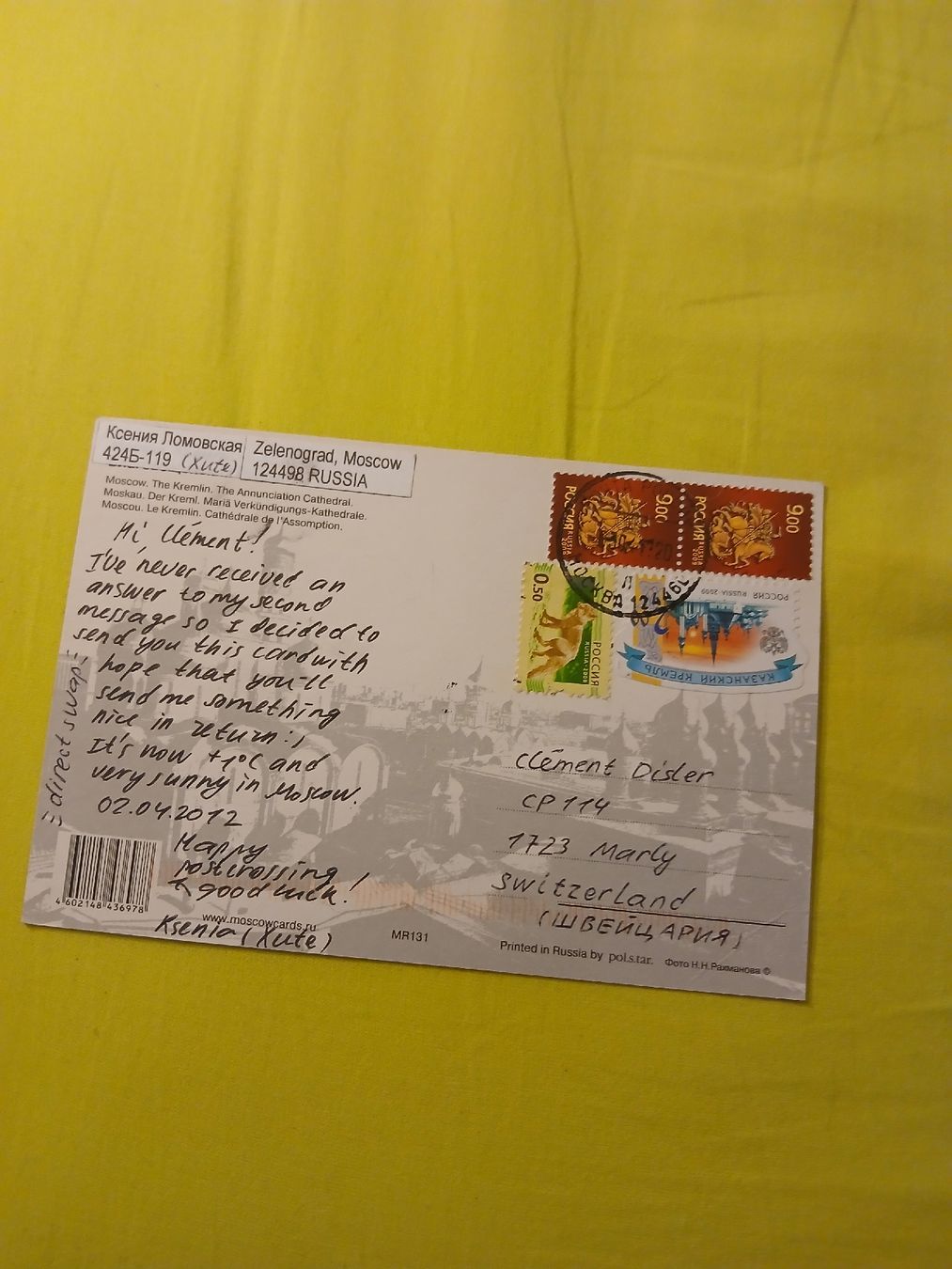 Tutti i francobolli: Carte Postale Moscou, Russie - Collection Hivernale! – Usato da Marly venduto da globetrotter1723