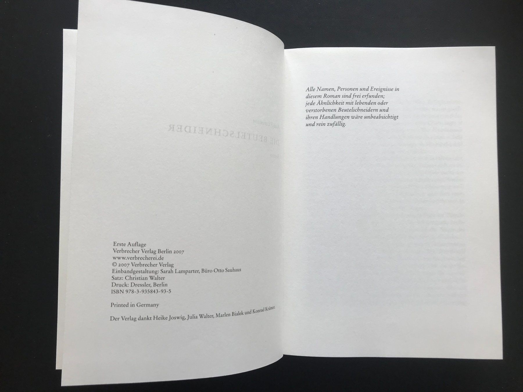 Bücher: Die Beutelschneider - Roman - Rudolf Lorenzen - 2007 – Gebraucht aus Biberist von longimanus3 1