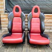 Originale Honda S2000 AP2 OEM-Sitze Rotes & Schwarzes Leder