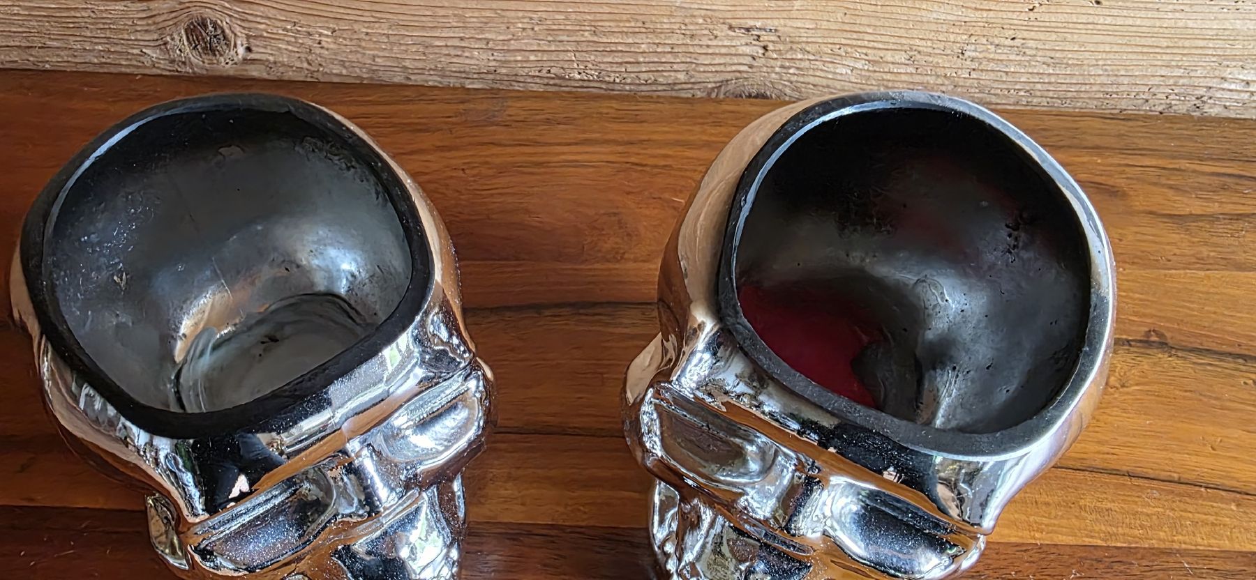 Kerzenständer: Set, glänzende silnerfarbene Glas Kerzenständer – Gebraucht aus Wolfhalden von Nati-Nati 4