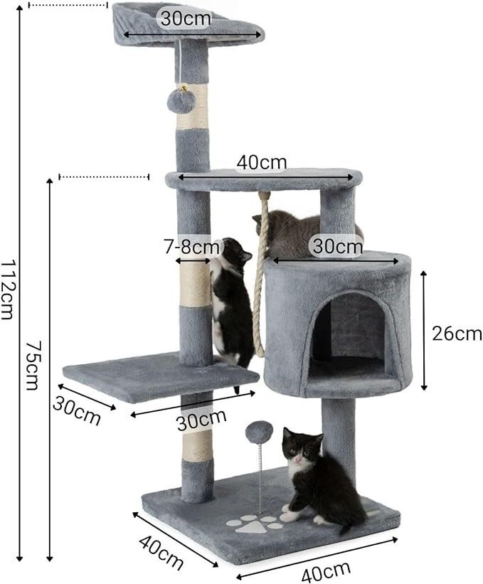 Arbres à chats: Kratzbaum Kletterbaum, Höhe 112 cm, hellgrau – Neuf avec emballage d'origine à Oberentfelden par sch_8bt6 4