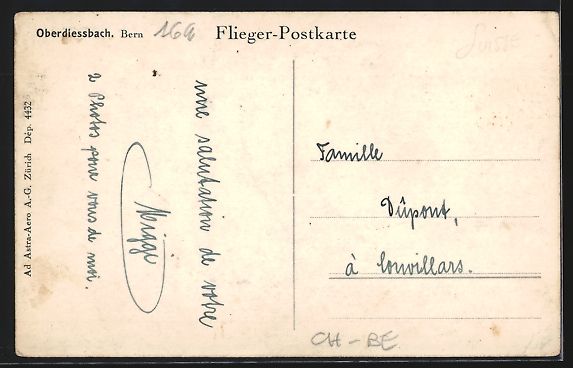 Ansichtskarten: Oberdiessbach /Bern, Teilansicht, Fliege – Gebraucht aus Berlin von bartko-reher 1