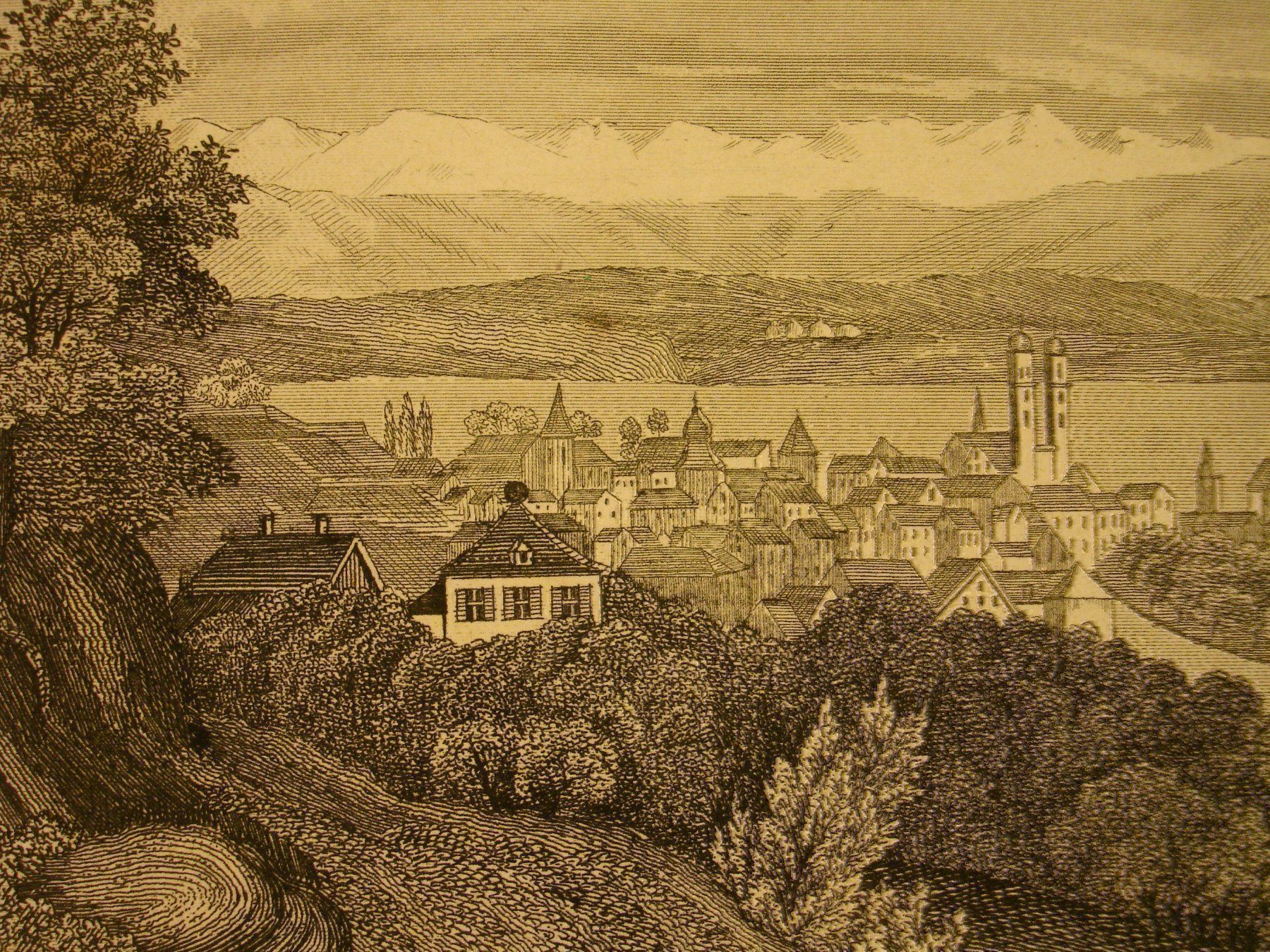 Stiche: ZÜRICH STAHLSTICH UM 1850 – Gebraucht aus Grüningen von Kartensammler 2