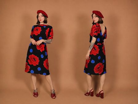 Vintage 1980er AKRIS Seiden Wickelkleid - Gr. S