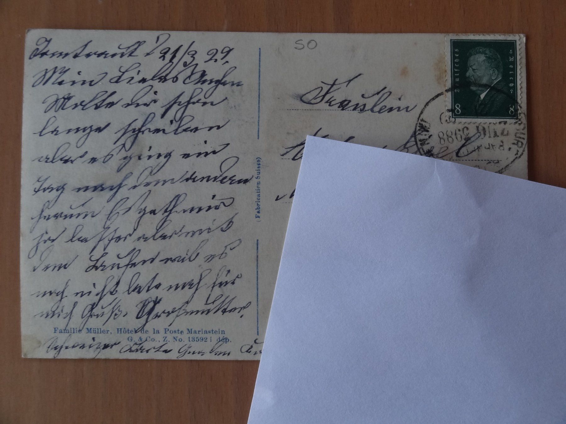 Cartoline postali: Mariastein - Gnadenkapelle - 1929 – Usato da St Léonard venduto da Riglin 1