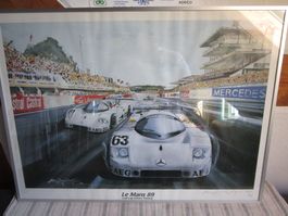 SAUBER-MERCEDES C9 *LE MANS 1989*KUNSTDRUCK SEHR RAR ANTIK