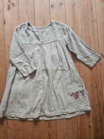 Traum Kleid poudre organic, Stickerei, ca. 122- 140 musselin