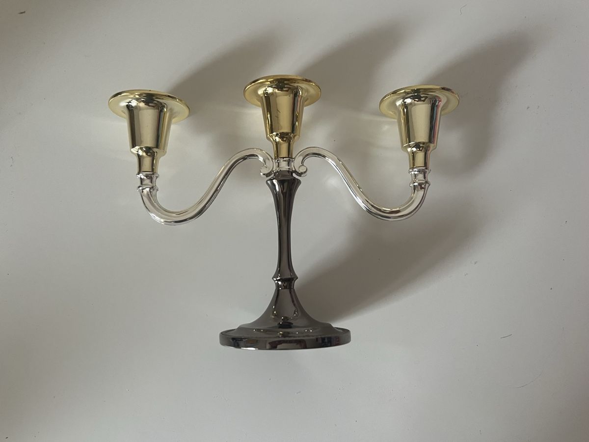 Kerzenständer: Elegant Three-Arm Candelabra, Gold & Silver Tones – Gebraucht aus Zürich von Vma_reuse 2