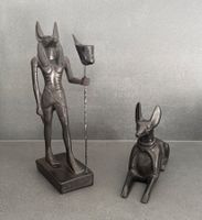 Alabaster Statue Ägyptischer Anubis Gott un Schakal
