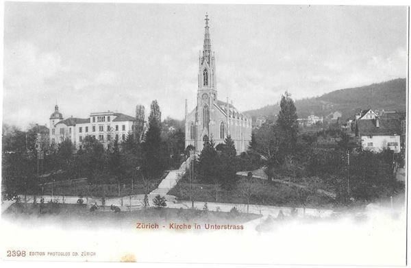 Cartoline postali: Zürich Unterstrass Kirche – Usato da Olten venduto da clotaldi