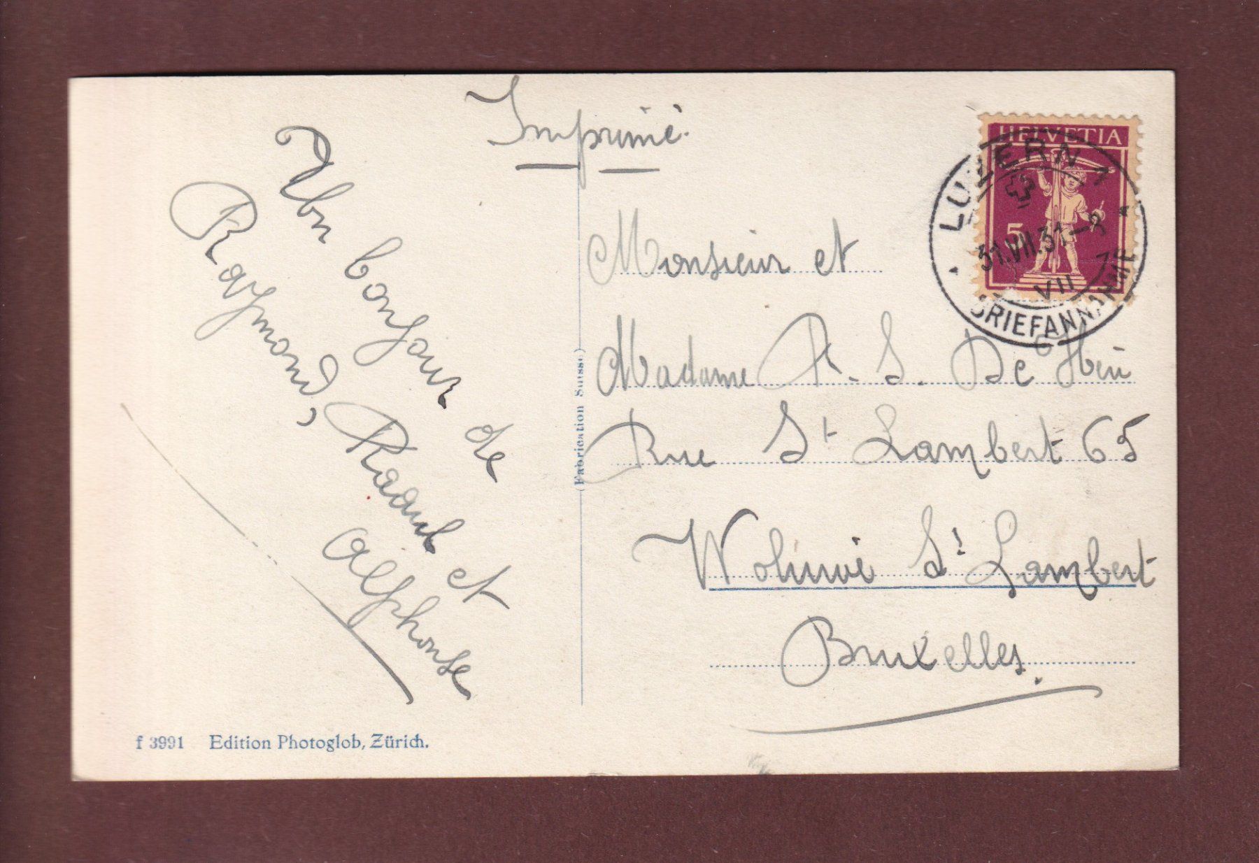 Cartoline postali: SCHILLERSTEIN mit Brunnen - 1931 – Usato da Pully venduto da nicecards 1