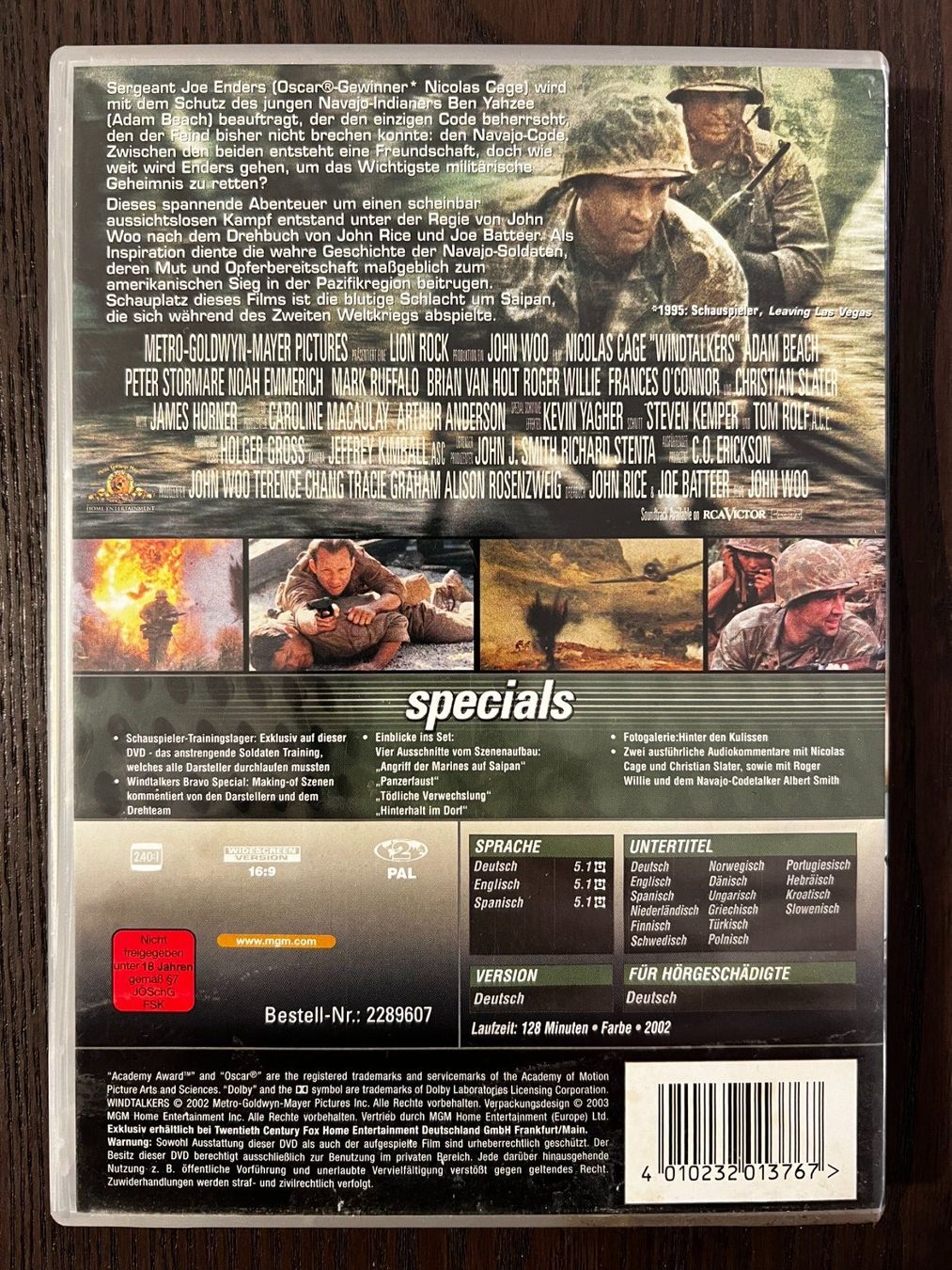 Tutti i DVDs: Windtalkers – Usato da Zürich venduto da FilmFreunde 1