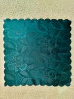 Lot: 8 Stoff-Tischsets, dunkelgrün, Rosenmuster, unbenutzt