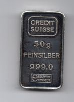 (1199) 50 g Silberbarren, Credit Suisse