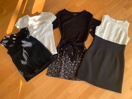Black & white set. 2 Kleider + 2 T-Shirts