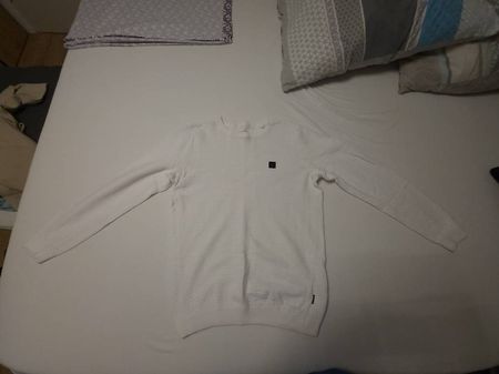 Weißer Herren Pullover mit Strukturstrick