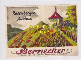 Etikette - Bernecker "Rosenberger-Auslese" /bd