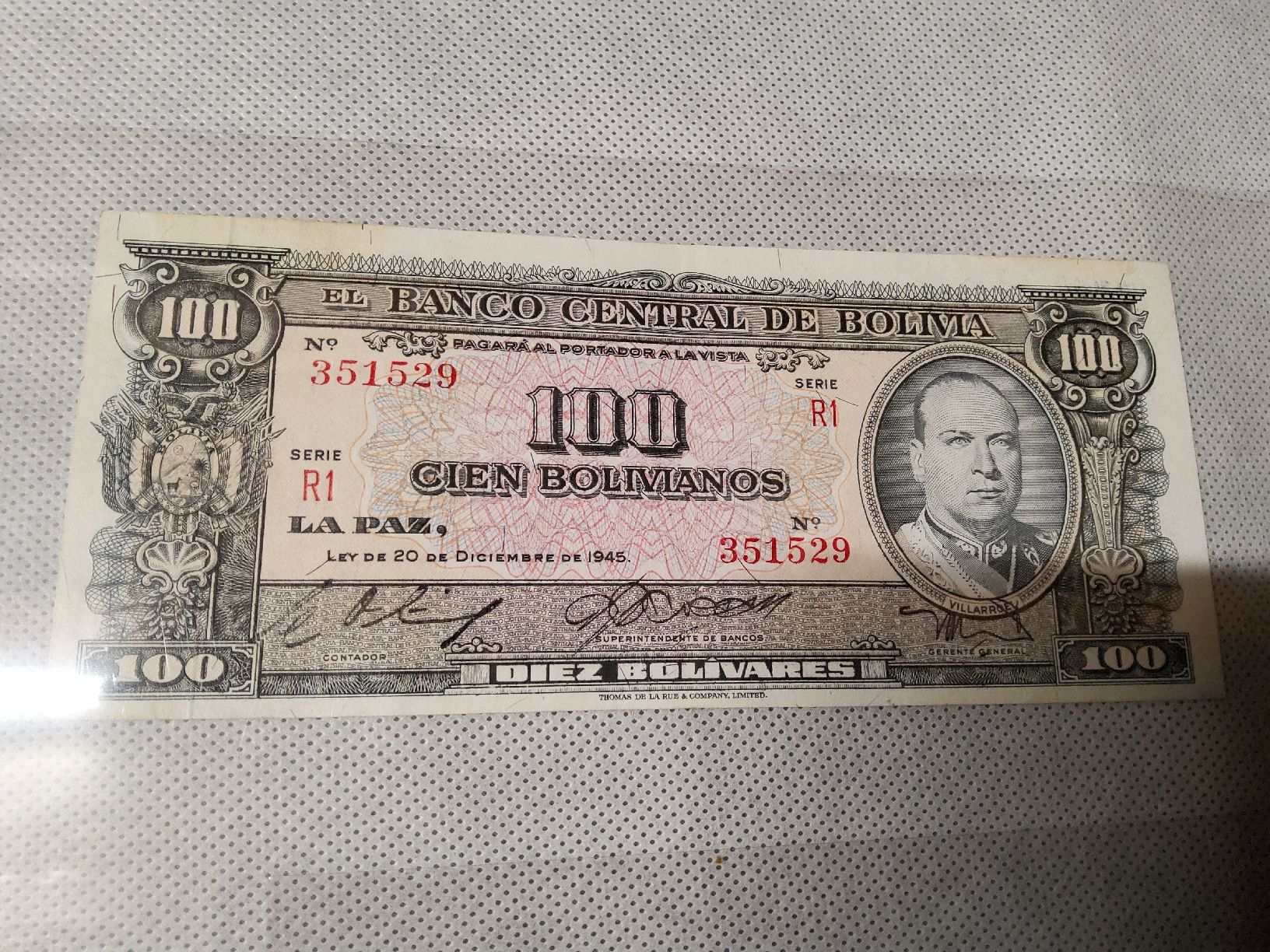 Banconote: Banknote Bolívia 1945 NEU – Nuovo e nell'imballaggio originale da Herisau venduto da Nluanalucas