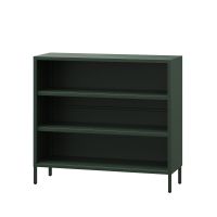 Bücherregal + 3 Fächer Metallregal Glitzernd - Flaschengrün