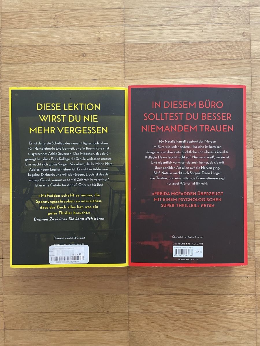 Libri: Freida McFadden Thriller: Der Lehrer, Die Kollegin – Usato da Bülach venduto da jan_r896 1