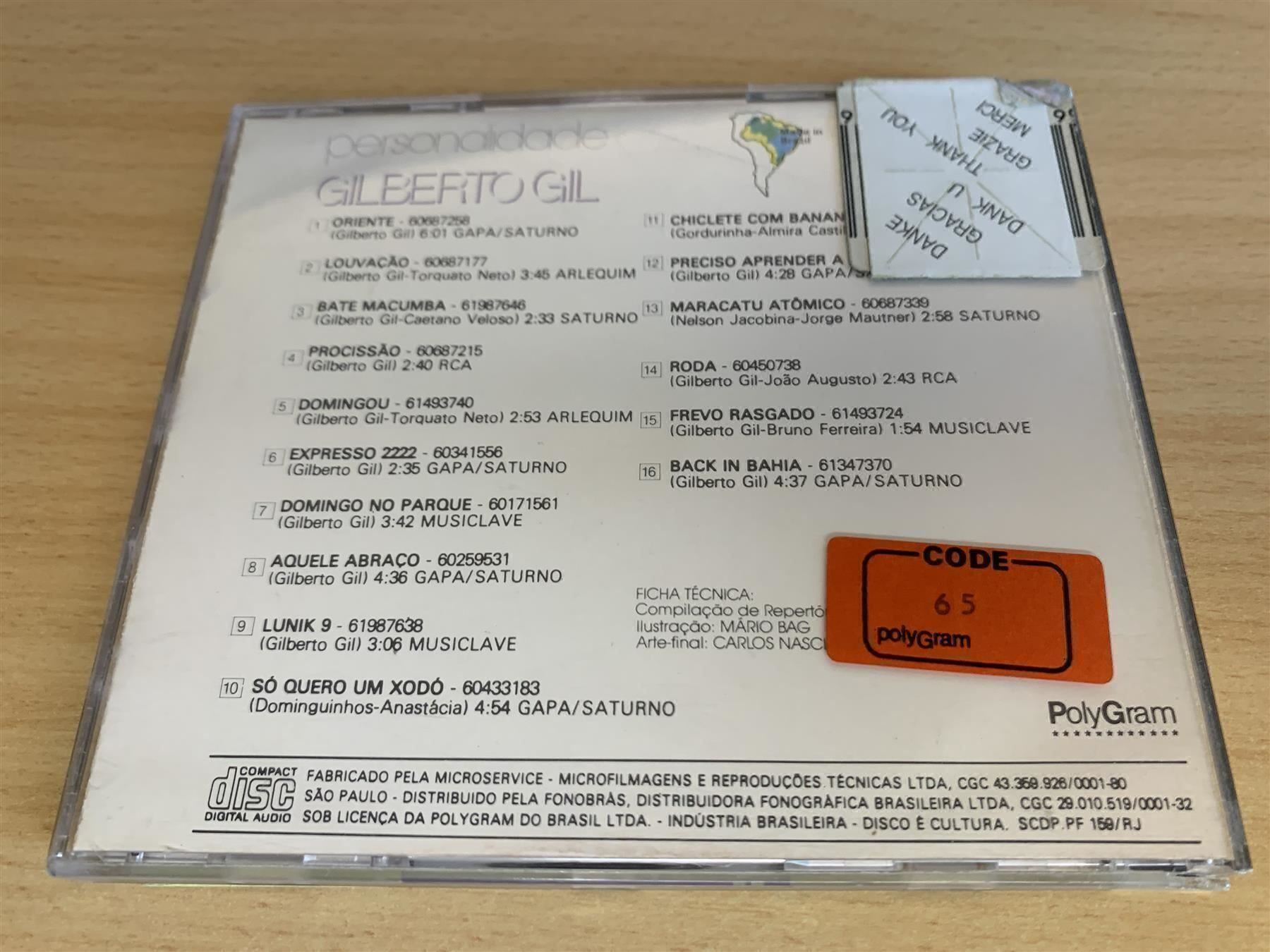 CD: Gilberto Gil – Personalidade – Usato da Rikon im Tösstal venduto da Alpenmutz 1