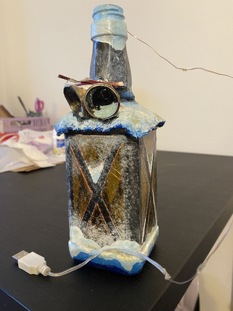 Lampade: Winterliche Handgefertigte Flaschenlampe – Nuovo (secondo la descrizione) da Basel venduto da hea_pp2f 1