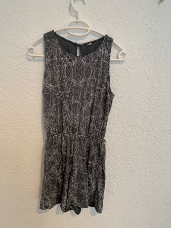 Jumpsuit 100% Baumwolle grau weiss Muster Gr. M