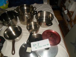 pfanne mit deckel 6stk+4stk/10teile  silfer