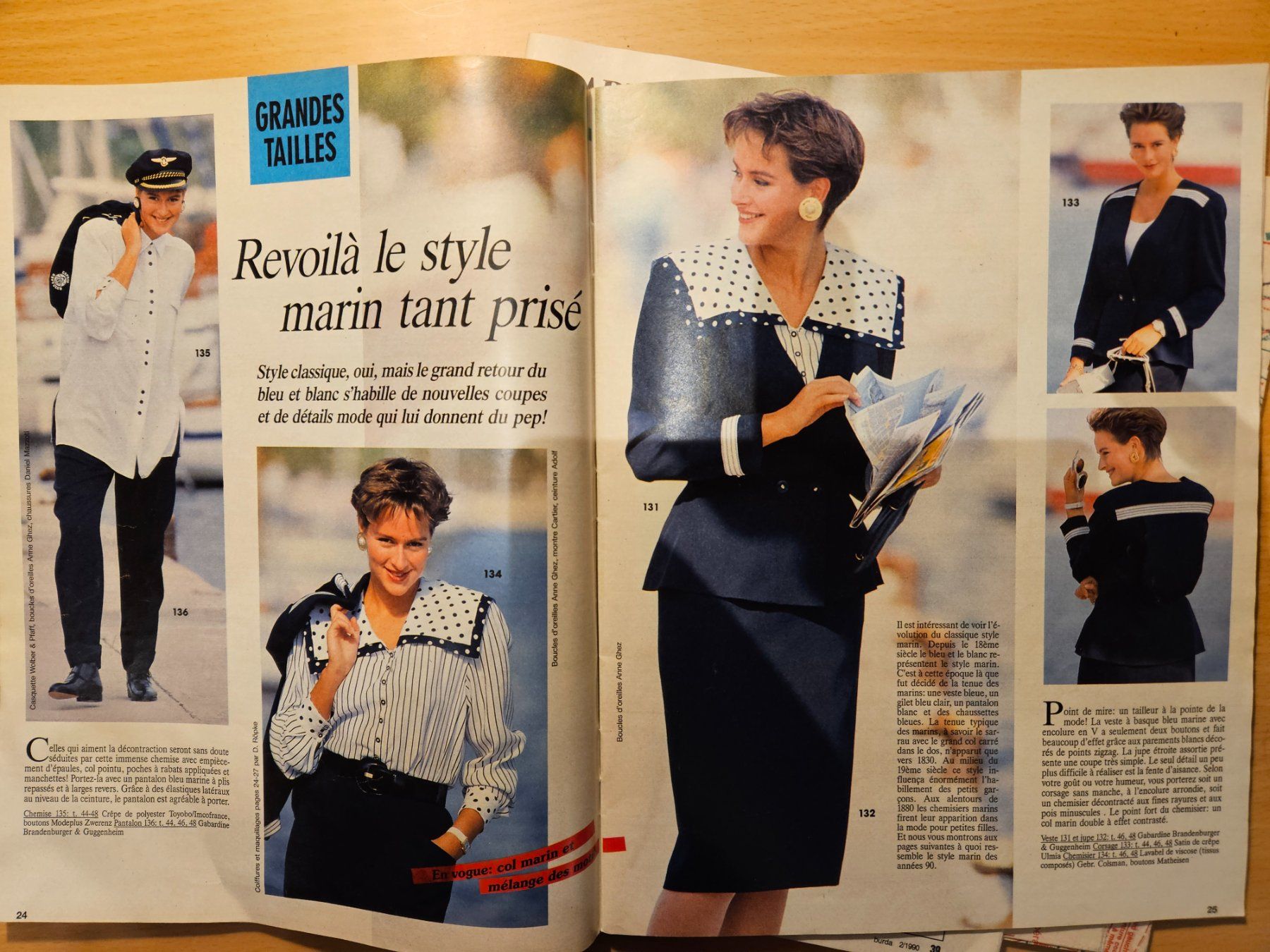 Schnittmuster: Burda mode printemps_pantalons_style marin 02/1990 – Gebraucht aus Lausanne von tal_01 9