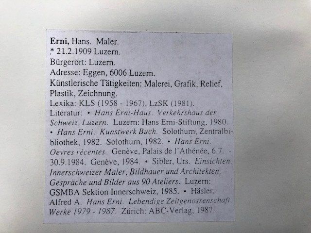 Foto & Immagini: Hans Erni Kunstdruck Handsigniert – Usato da Hinwil venduto da 123blaecki 3