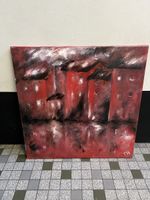 Peinture à l'huile originale, paysage urbain rouge 60x60