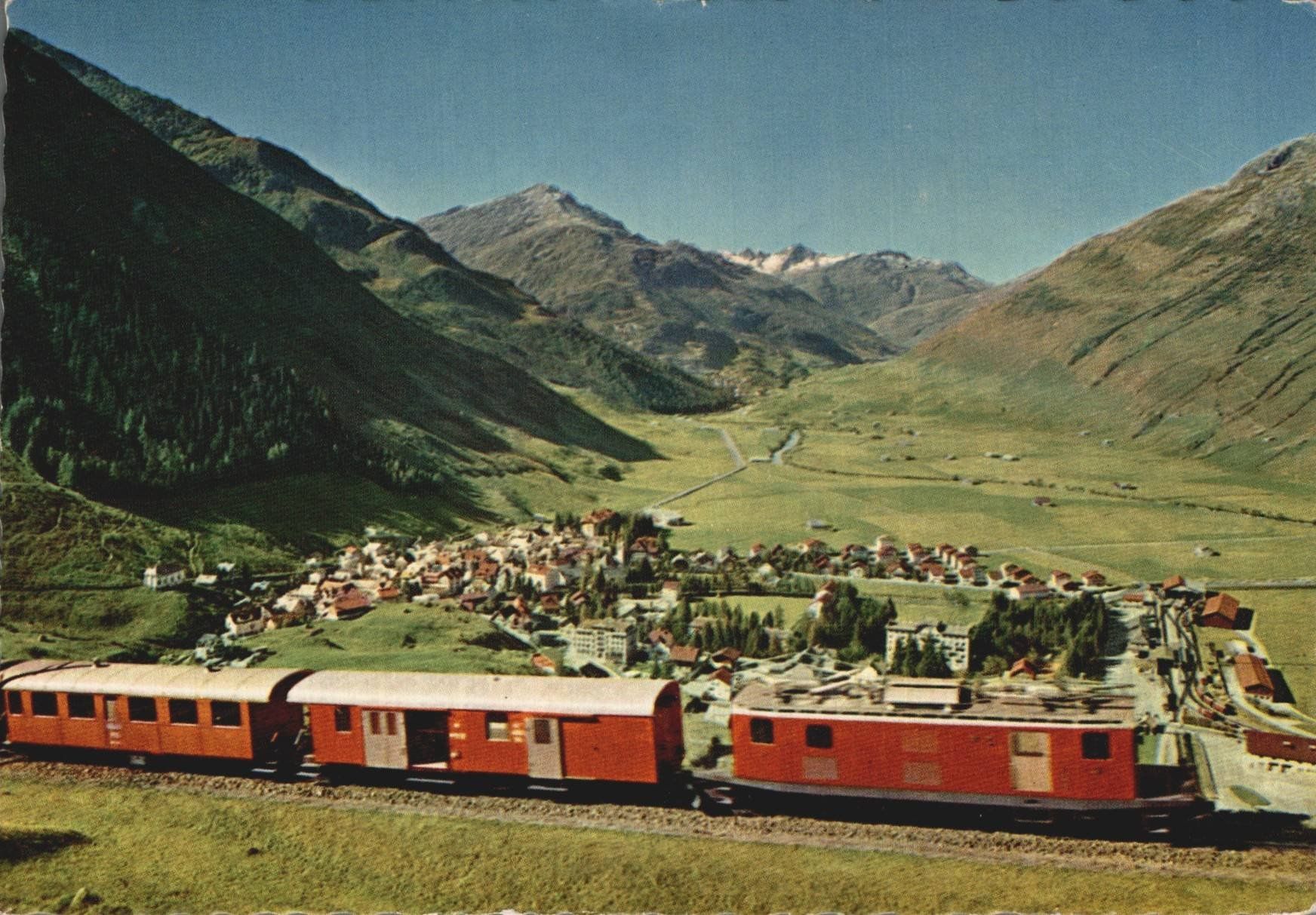 Cartoline postali: Originale Ansichtskarte Andermatt, Eisenbahn FO, 1952 – Usato da Luzern venduto da Kartenansicht