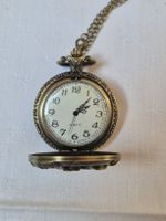 Vintage Taschenuhr mit Kette, Bronze Optik, neu.