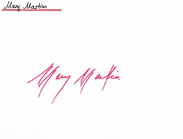 Mary Martin 1913-90 Autogramm signiert Karte 10x15cm