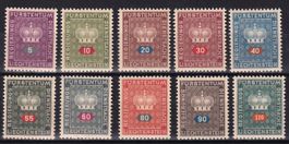 Liechtenstein Serie D36x-D45x ** Dienstmarken weisser Gummi