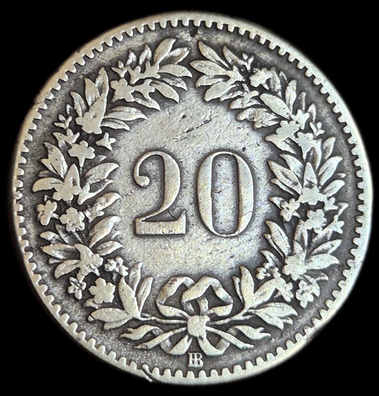 Tutti le monete: Silber Billon 20 Rappen 1850 Schweiz – Usato da Grenchen venduto da Grenchen_Coins
