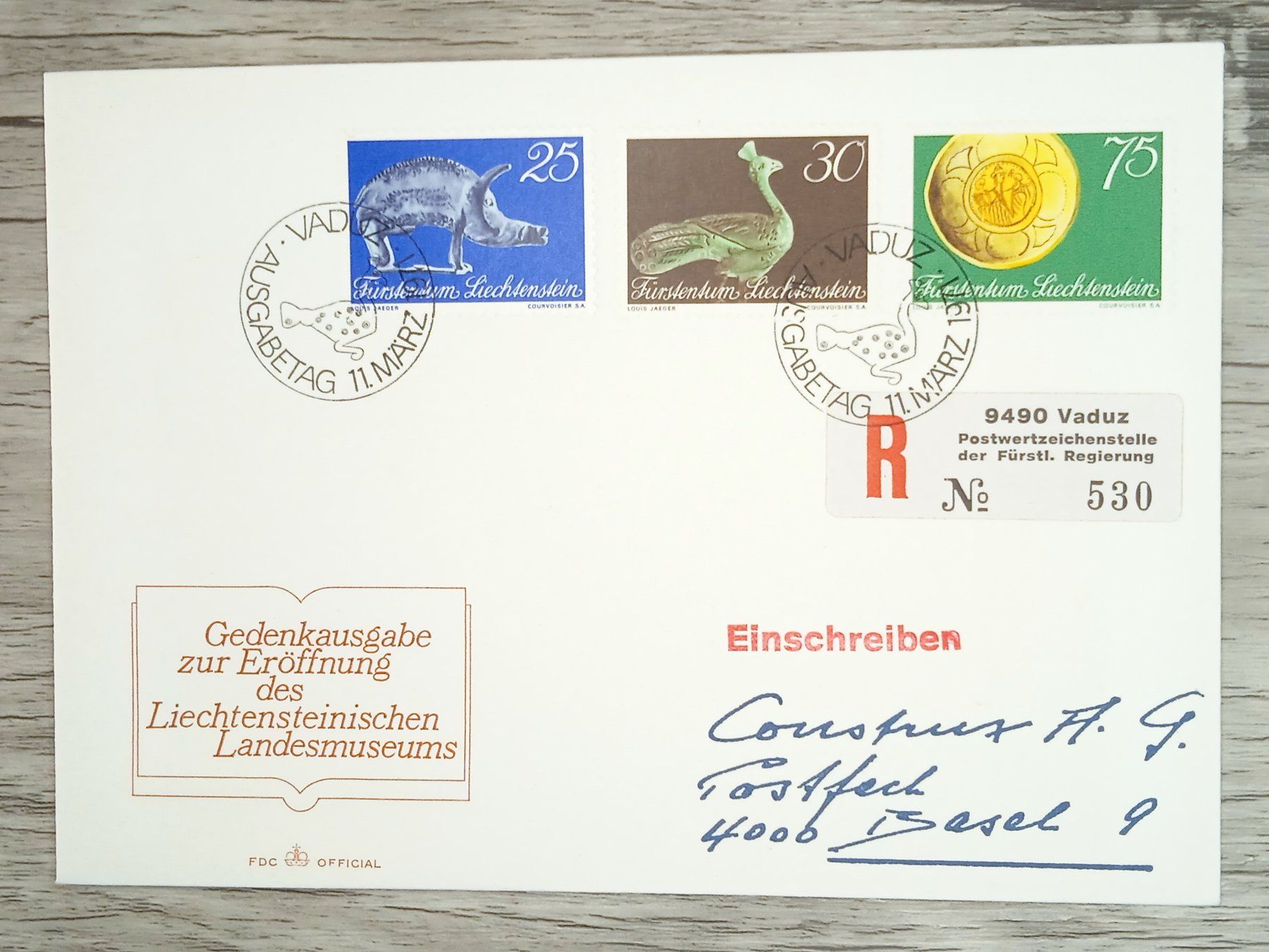 Tutti i francobolli: TR20 Enveloppe + Timbre Liechtenstein 1971 – Usato da Cousset venduto da Patrick_Collections