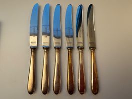 6 Dessertmesser, Wellner, versilbert Punze 90